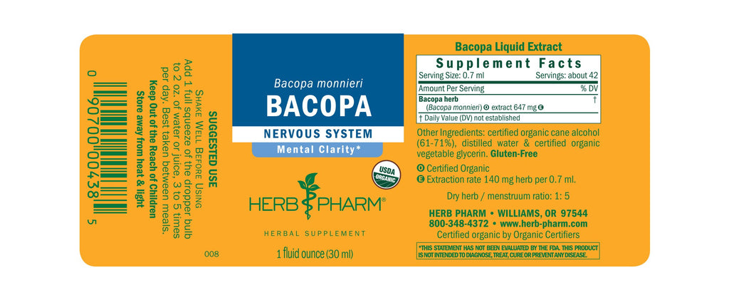 Herb Pharm® Bacopa - 1 oz - Christopher's Herb Shop