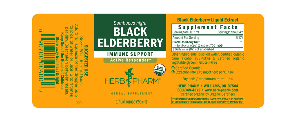 Herb Pharm® Black Elderberry - 1 oz - Christopher's Herb Shop