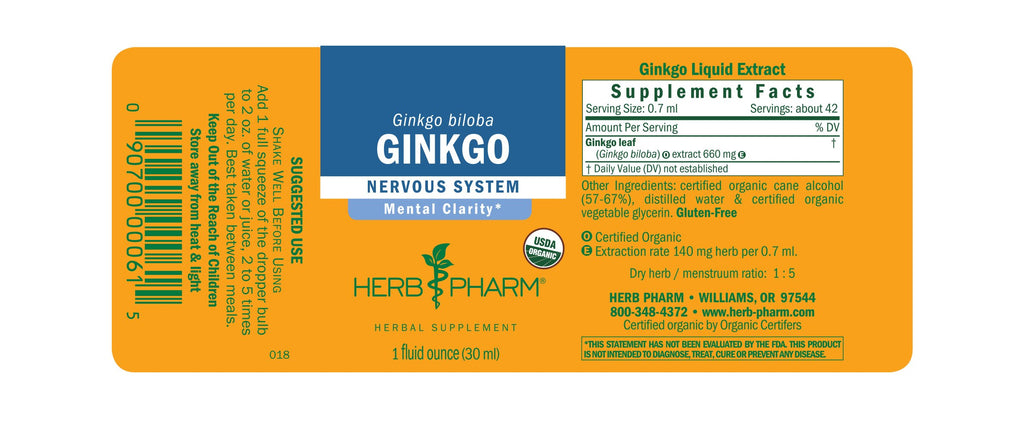 Herb Pharm® Ginkgo - 1 oz - Christopher's Herb Shop