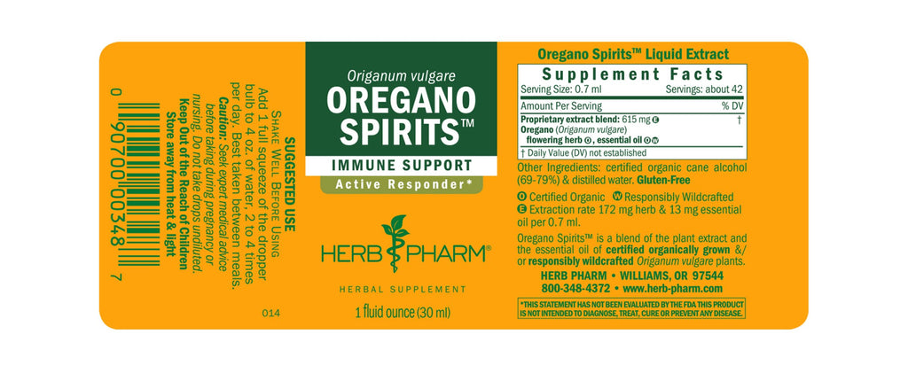 Herb Pharm® Oregano Spirits™ - 1 oz - Christopher's Herb Shop