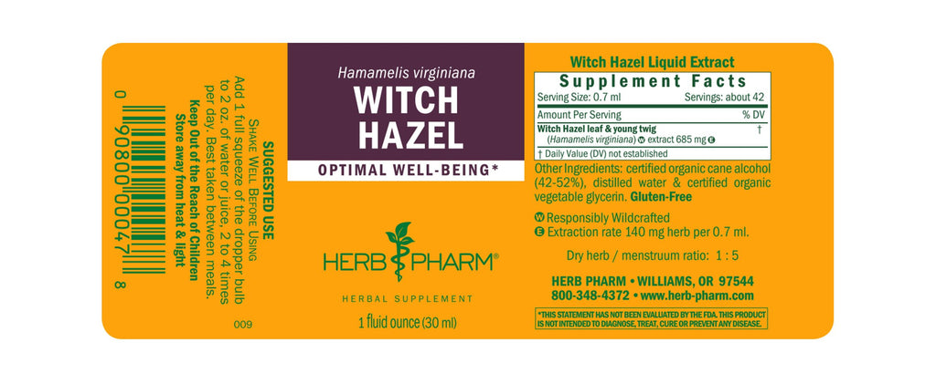 Witch Hazel - 1 oz - Christopher's Herb Shop