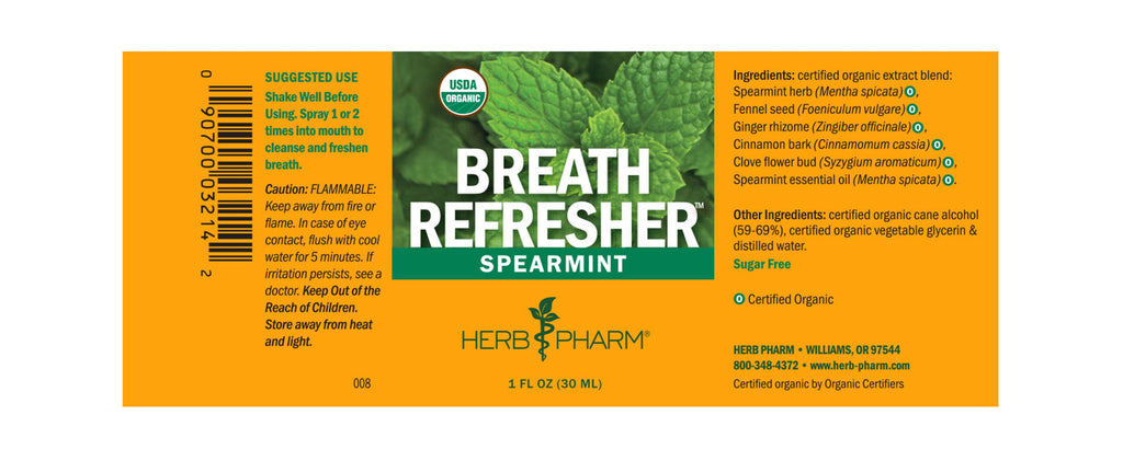Herb Pharm® Breath Refresher™ Spearmint - 1 oz - Christopher's Herb Shop