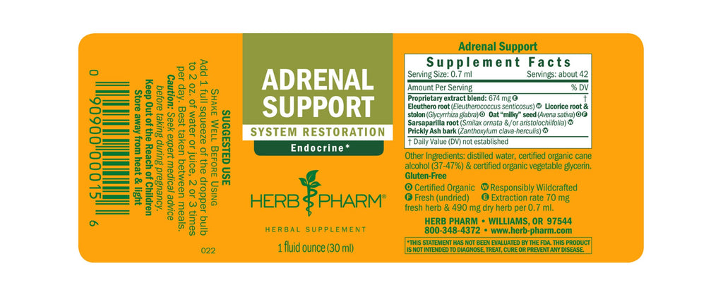 Herb Pharm® Adrenal Support™ - 1 oz - Christopher's Herb Shop