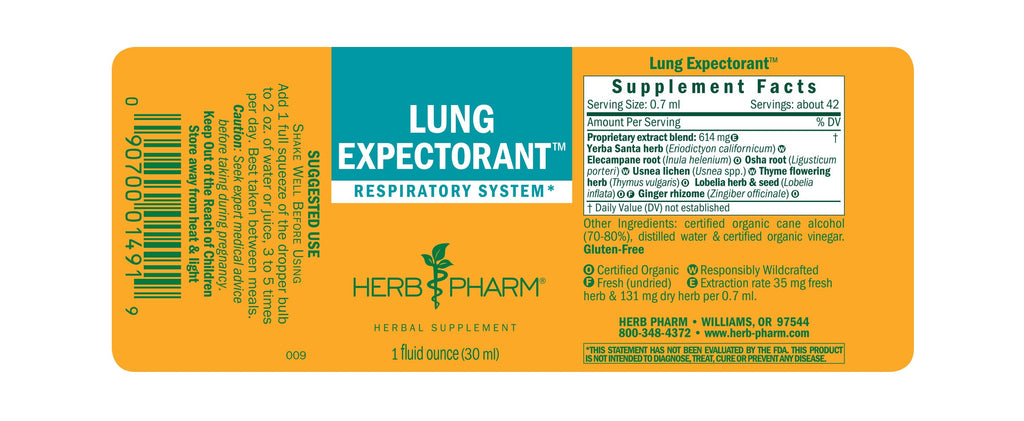 Herb Pharm® Lung Expectorant™ - 1 oz - Christopher's Herb Shop