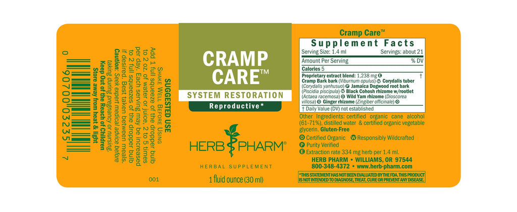 Herb Pharm® Cramp Care™ - 1 oz - Christopher's Herb Shop