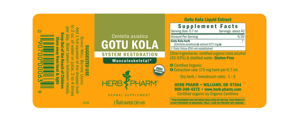 Herb Pharm® Gotu Kola - 1 oz - Christopher's Herb Shop