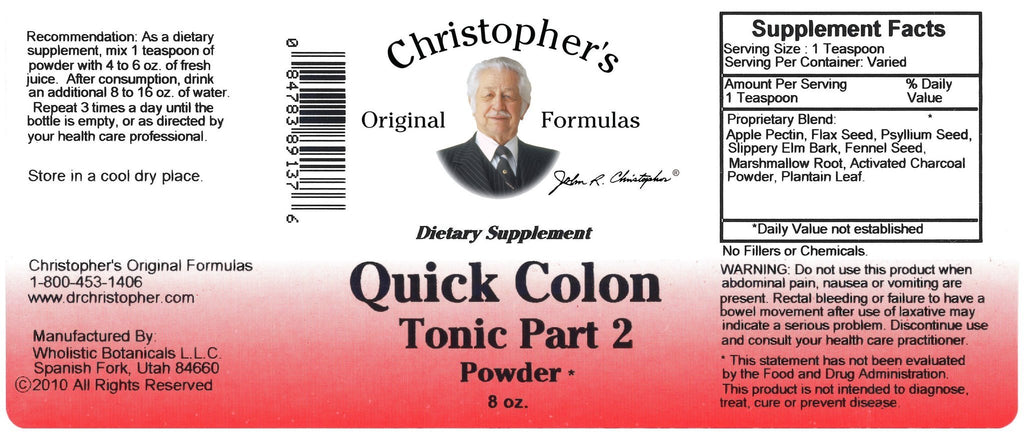 Quick Colon Tonic Part 2 - 8 oz. Powder - Christopher's Herb Shop
