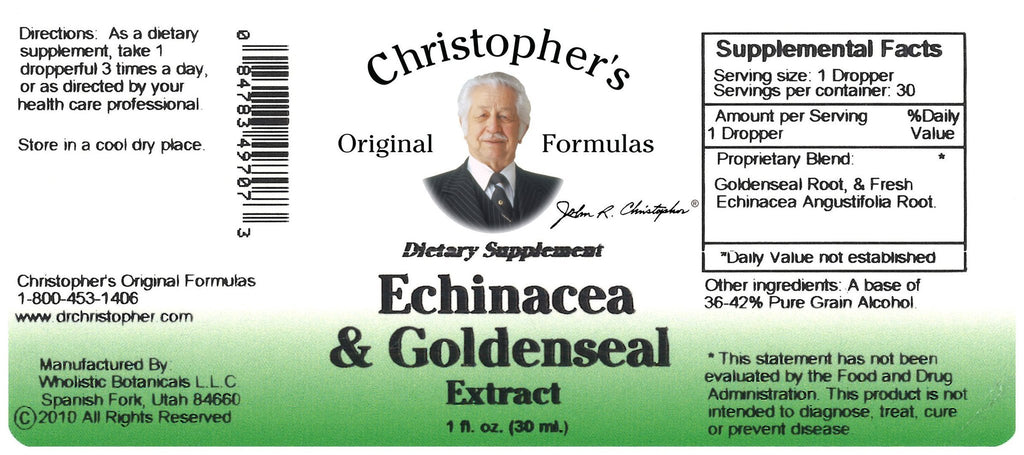 Echinacea Goldenseal - 1 oz. Extract - Christopher's Herb Shop