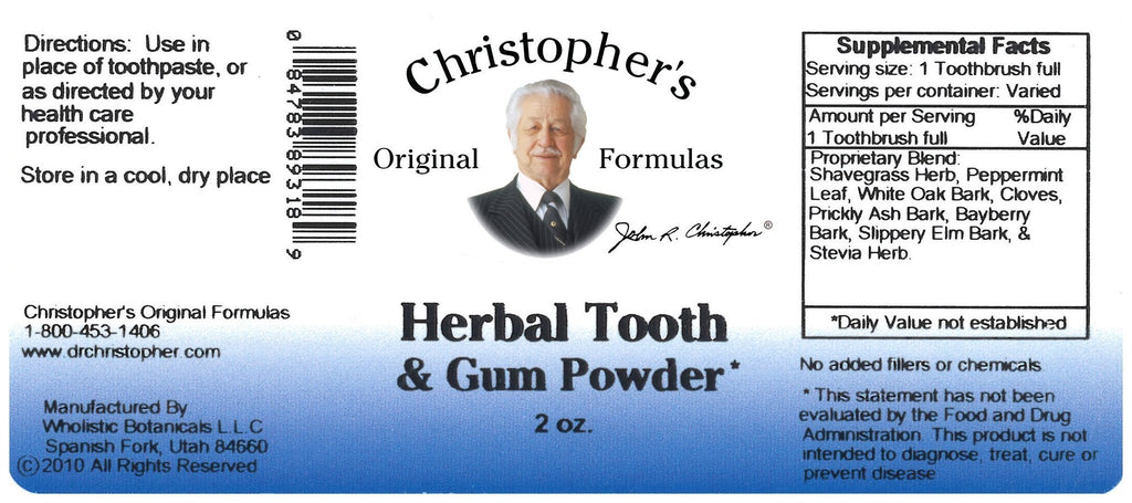 Herbal Tooth & Gum - 2 oz. Powder - Christopher's Herb Shop