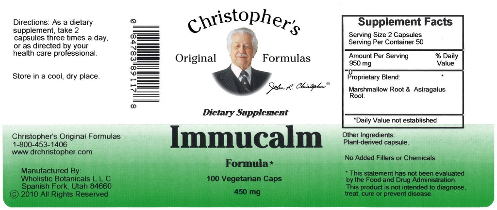 Immucalm - 100 Capsules - Christopher's Herb Shop