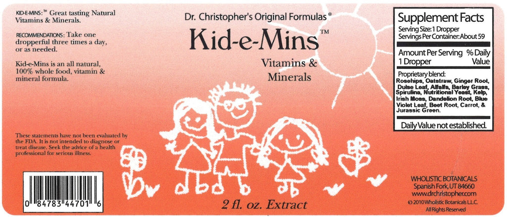 Kid-E-Mins - 2 oz. Glycerine Extract - Christopher's Herb Shop