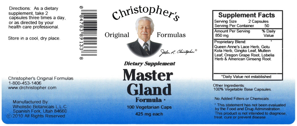 Master Gland - 100 Capsules - Christopher's Herb Shop