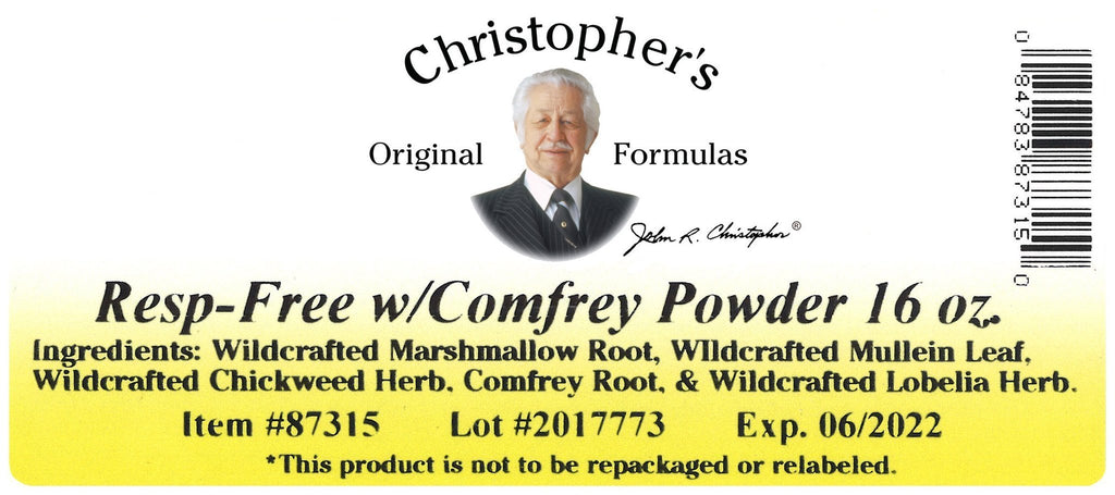 Resp-Free (Lung & Bronchial Formula) -  Bulk 1 lb. Powder - Christopher's Herb Shop