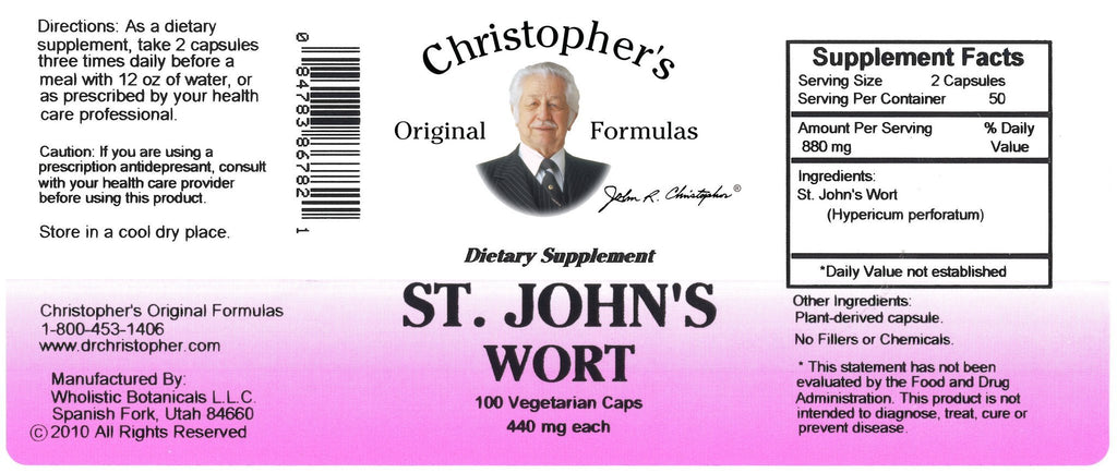 St. John's Wort - 100 Capsules - Christopher's Herb Shop