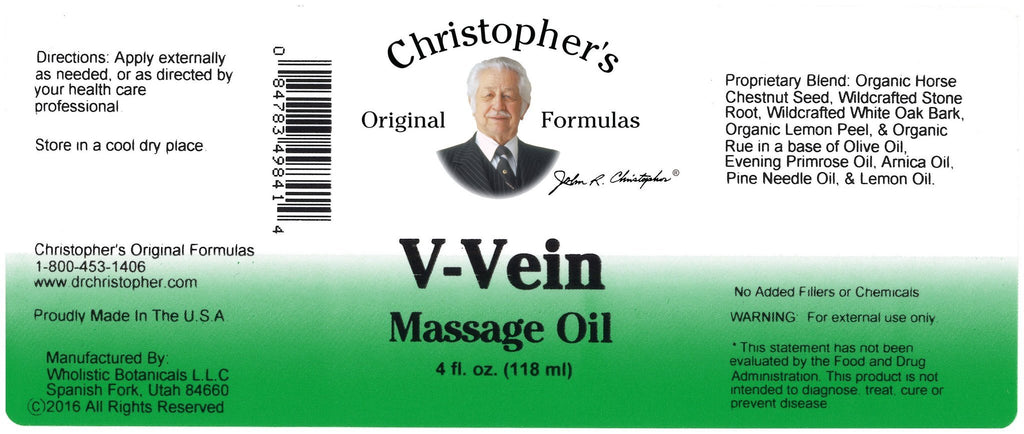 V-Vein - 4 oz. Massage Oil - Christopher's Herb Shop